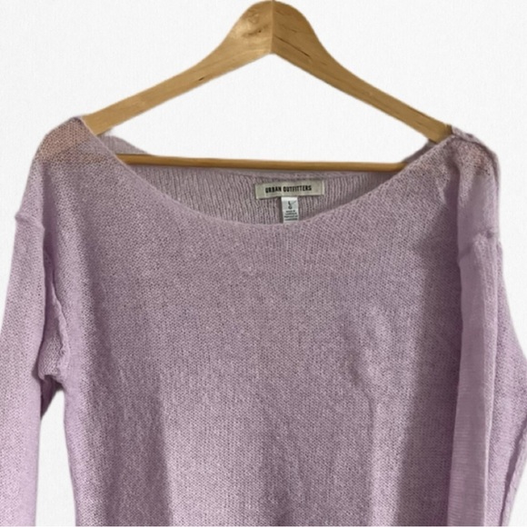 URBAN OUTFITTERS Women’s Sheer Lilac Angled BOTTOM & FLARED Long Sleeves Sweater - Picture 2 of 4
